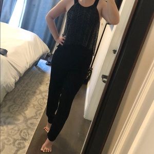 Ella Moss black beaded jumpsuit size XS